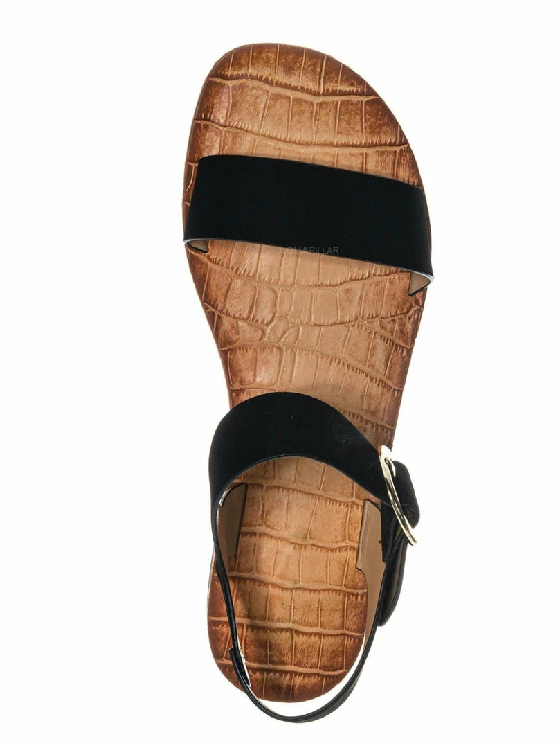 Bamboo New Belen Wide Band Flat Sandal - Womens Open Toe Summer Buckle Beachwear