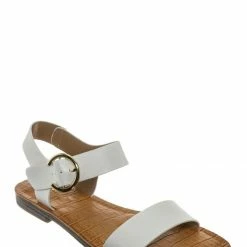 Bamboo New Belen Wide Band Flat Sandal - Womens Open Toe Summer Buckle Beachwear