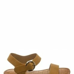 Bamboo New Belen Wide Band Flat Sandal - Womens Open Toe Summer Buckle Beachwear