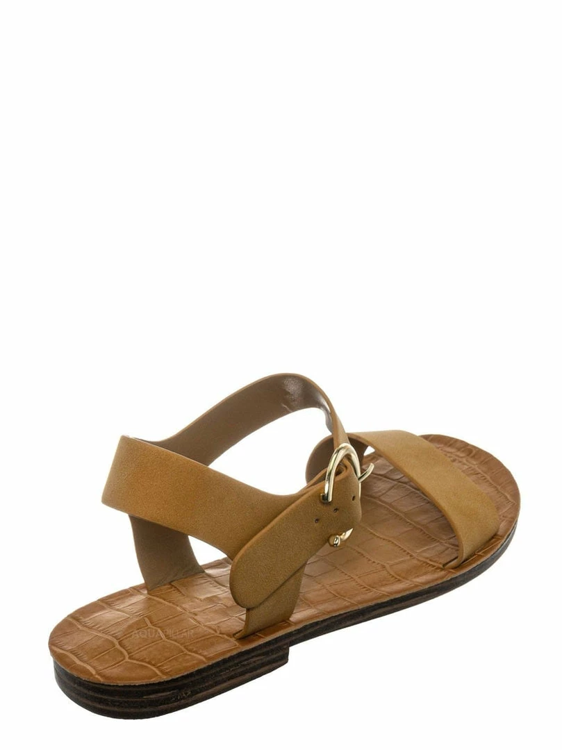Bamboo New Belen Wide Band Flat Sandal - Womens Open Toe Summer Buckle Beachwear