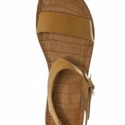 Bamboo New Belen Wide Band Flat Sandal - Womens Open Toe Summer Buckle Beachwear