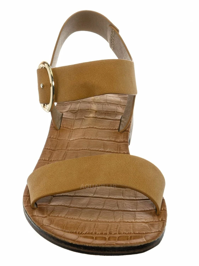 Bamboo New Belen Wide Band Flat Sandal - Womens Open Toe Summer Buckle Beachwear