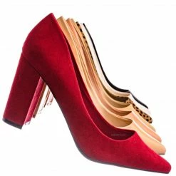 Bamboo Bellflower02 Pointed Toe High Block Heel Pump - Women Chunky Retro Dress Shoe New