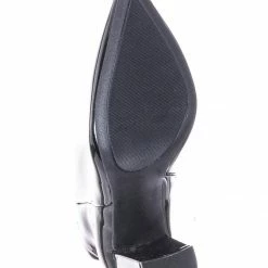 Bamboo New Bellflower09 Pointed Toe Block Heel Bootie - Women Croc & Suede Ankle Pump Boot