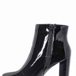 Bamboo New Bellflower09 Pointed Toe Block Heel Bootie - Women Croc & Suede Ankle Pump Boot