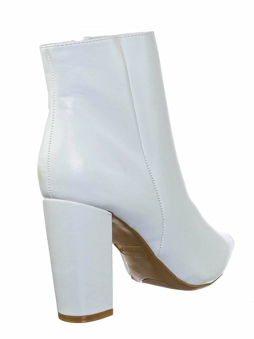 Bamboo New Bellflower09 Pointed Toe Block Heel Bootie - Women Croc & Suede Ankle Pump Boot