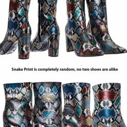 Bamboo Bellflower14 High Block Heel Bootie - Faux Fur Lining Pointed Toe Ankle Boot