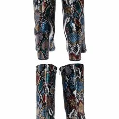 Bamboo Bellflower14 High Block Heel Bootie - Faux Fur Lining Pointed Toe Ankle Boot