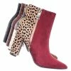 Bamboo New Bellflower55 Duo Tone Half Print Bootie - 2 Pattern Block High Heel Ankle Boots