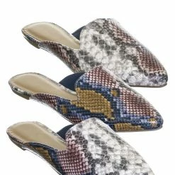 Bamboo Blog44 Slip On Mule Slippers - Women Flat Backless Pointed Toe Pump