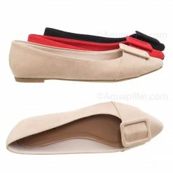 Bamboo Blog57 Pointed Toe Flats - Women Dressy Ballet Shoes W Puritan Square Buckle