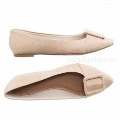 Bamboo Blog57 Pointed Toe Flats - Women Dressy Ballet Shoes W Puritan Square Buckle
