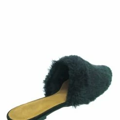 Bamboo Blog75 Slip On Faux Fur Mule Flats - Womens Pointed Toe Slipper Shoes New