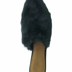 Bamboo Blog75 Slip On Faux Fur Mule Flats - Womens Pointed Toe Slipper Shoes New