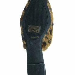 Bamboo Blog75 Slip On Faux Fur Mule Flats - Womens Pointed Toe Slipper Shoes New