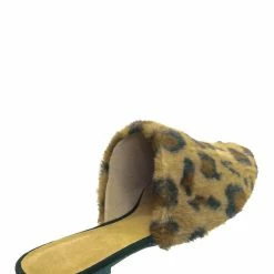 Bamboo Blog75 Slip On Faux Fur Mule Flats - Womens Pointed Toe Slipper Shoes New