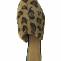 Bamboo Blog75 Slip On Faux Fur Mule Flats - Womens Pointed Toe Slipper Shoes New
