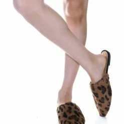 Bamboo Blog75 Slip On Faux Fur Mule Flats - Womens Pointed Toe Slipper Shoes New