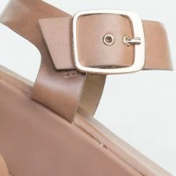 Bonus12 By Bamboo Flatform Open Toe Sandal W Adjustable Ankle Strap