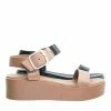 Bonus12 By Bamboo Flatform Open Toe Sandal W Adjustable Ankle Strap