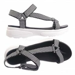Bamboo Catch02 Hook & Loop Sporty Cushioned Footbed Sandal - Women Web Strap Flatform New