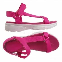 Bamboo Catch02 Hook & Loop Sporty Cushioned Footbed Sandal - Women Web Strap Flatform New