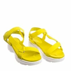 Bamboo Catch02 Hook & Loop Sporty Cushioned Footbed Sandal - Women Web Strap Flatform New