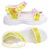 Bamboo Catch13 Sporty Lucite Clear Sandal - Women Neon Transparent Molded Footbed PVC