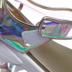 Bamboo Catch13 Sporty Lucite Clear Sandal - Women Neon Transparent Molded Footbed PVC