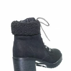 Bamboo Chief19 Mucker Combat Boots W Shearling - Women Faux Fur Lined Sport Bootie New