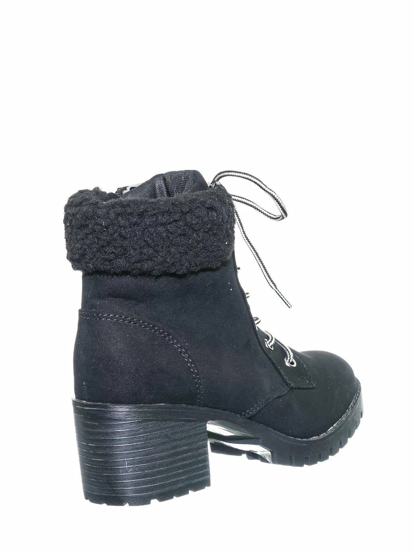 Bamboo Chief19 Mucker Combat Boots W Shearling - Women Faux Fur Lined Sport Bootie New