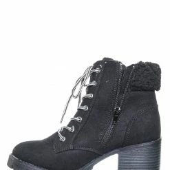 Bamboo Chief19 Mucker Combat Boots W Shearling - Women Faux Fur Lined Sport Bootie New