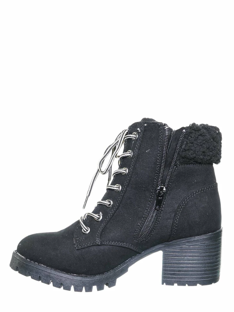 Bamboo Chief19 Mucker Combat Boots W Shearling - Women Faux Fur Lined Sport Bootie New