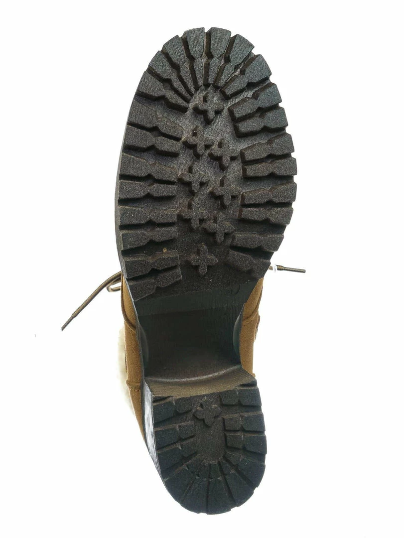 Bamboo Chief19 Mucker Combat Boots W Shearling - Women Faux Fur Lined Sport Bootie New