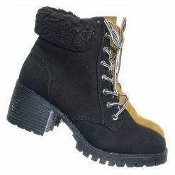 Bamboo Chief19 Mucker Combat Boots W Shearling - Women Faux Fur Lined Sport Bootie New