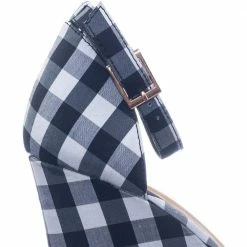 Choice25 By Bamboo Classic Platform Wedge Open Toe Dress Sandal In Gingham & Solid