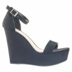 Choice25 By Bamboo Classic Platform Wedge Open Toe Dress Sandal In Gingham & Solid