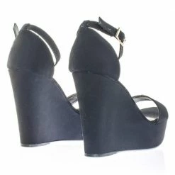 Choice25 By Bamboo Classic Platform Wedge Open Toe Dress Sandal In Gingham & Solid