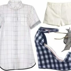 Choice25 By Bamboo Classic Platform Wedge Open Toe Dress Sandal In Gingham & Solid