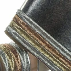 Bamboo Choice27 Metallic Multi Colored Espadrille Jute Wrap Platform Wedge Dress Sandal New