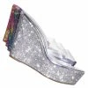 Bamboo Chosen12 Lucite Rhinestone Platform Wedge - Clear Transparent Slipper Sandal New