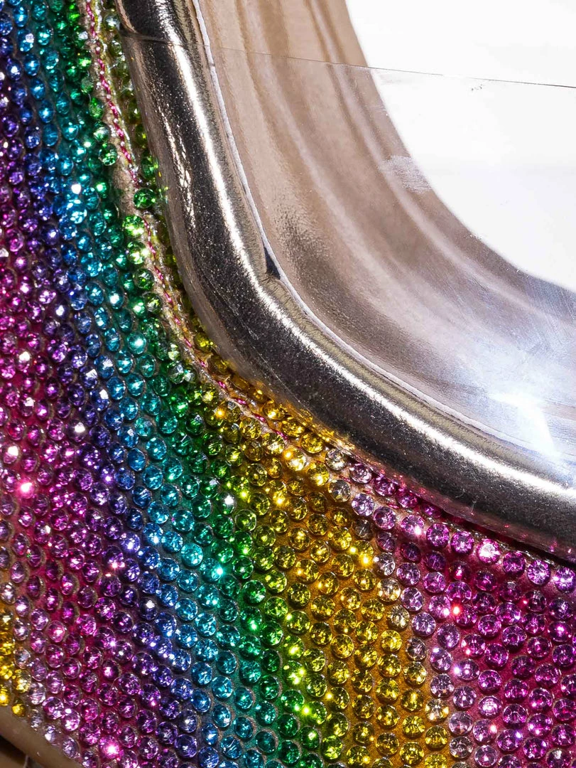 Bamboo Chosen12 Lucite Rhinestone Platform Wedge - Clear Transparent Slipper Sandal New