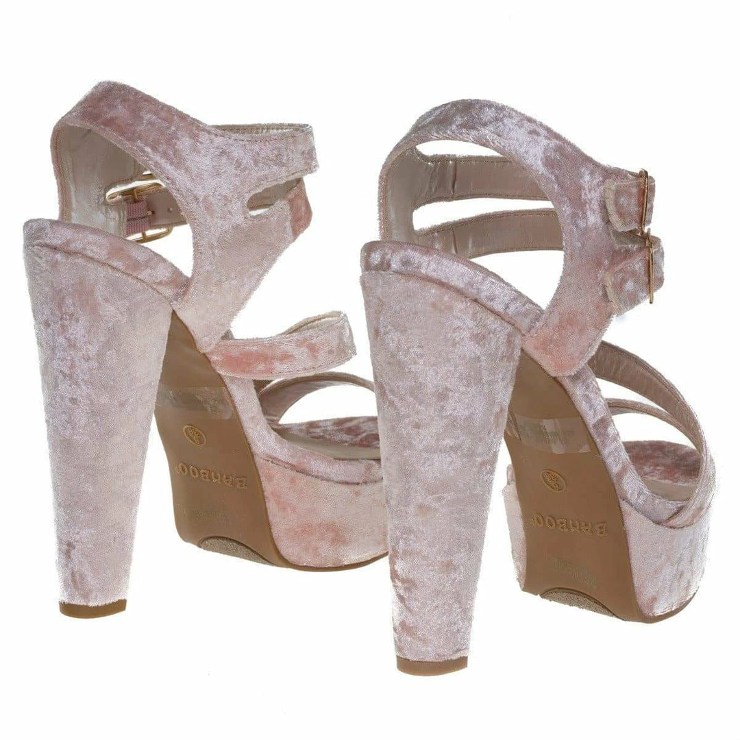 Clarice42S By Bamboo, Chunky Block Heel Sandal, Retro Open Toe Double Strap Shoes
