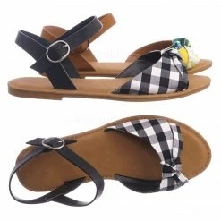 Bamboo New Coastline98 Ankle Strap Flat Sandal - Women Summer Slip On Shoes