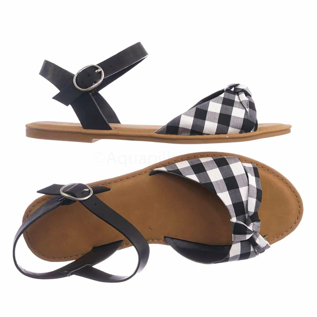 Bamboo New Coastline98 Ankle Strap Flat Sandal - Women Summer Slip On Shoes