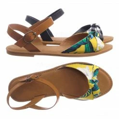 Bamboo New Coastline98 Ankle Strap Flat Sandal - Women Summer Slip On Shoes