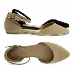 Bamboo Confess01 Trimmed Outsole Flat W Double Open Shank D'Orsay & Ankle Strap New