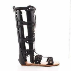 Crossing03 By Bamboo, Open Toe Mid Calf Slip On Zipper Gladiator Flat Sandal New