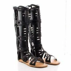 Crossing03 By Bamboo, Open Toe Mid Calf Slip On Zipper Gladiator Flat Sandal New