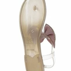 Bamboo New Crystal04 Rhinestone Jelly Thong Sandal - Womens Flat Crystal Embellished Shoes